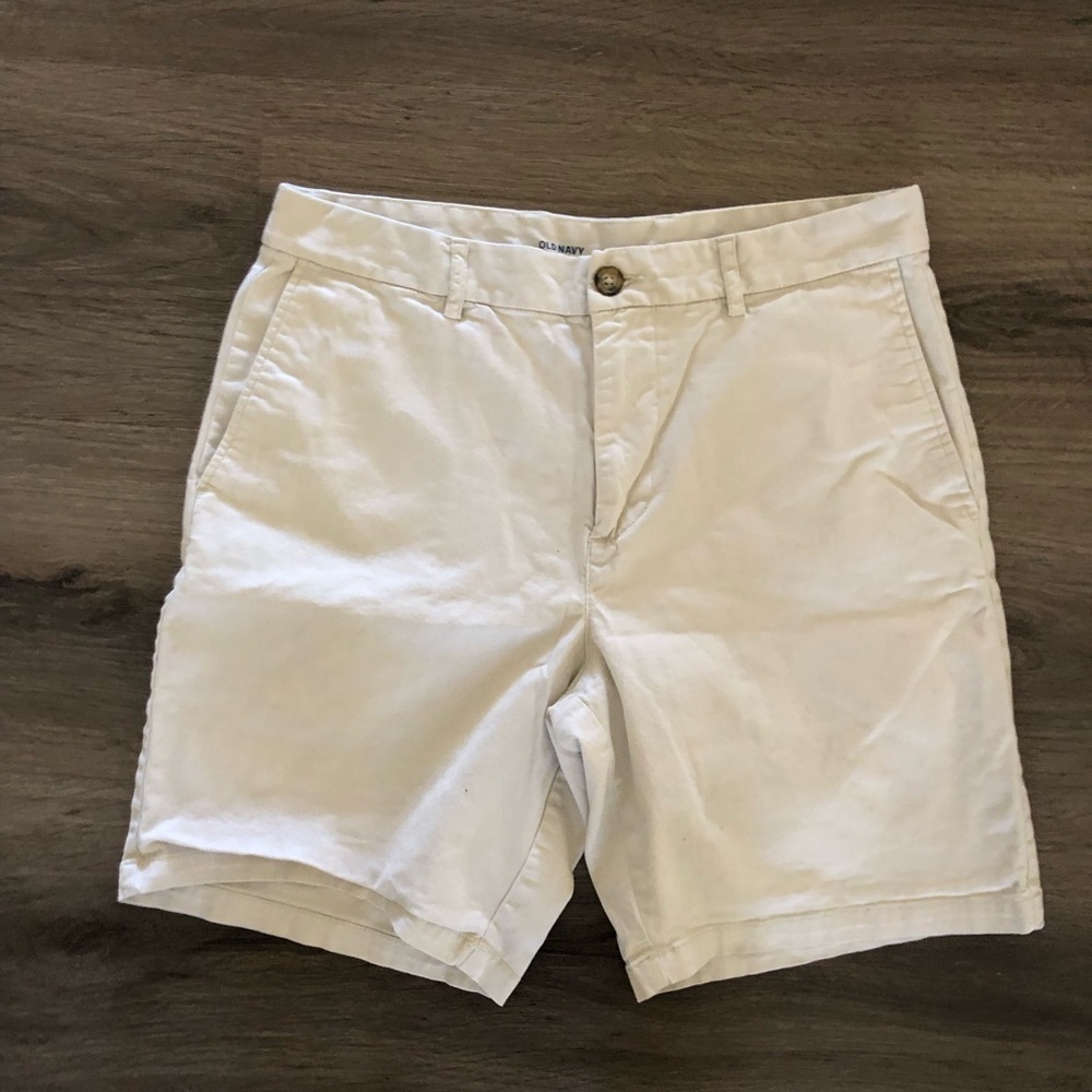 Old Navy‎ Mens Slim Built-In Flex Chino Shorts Stone Beige 34